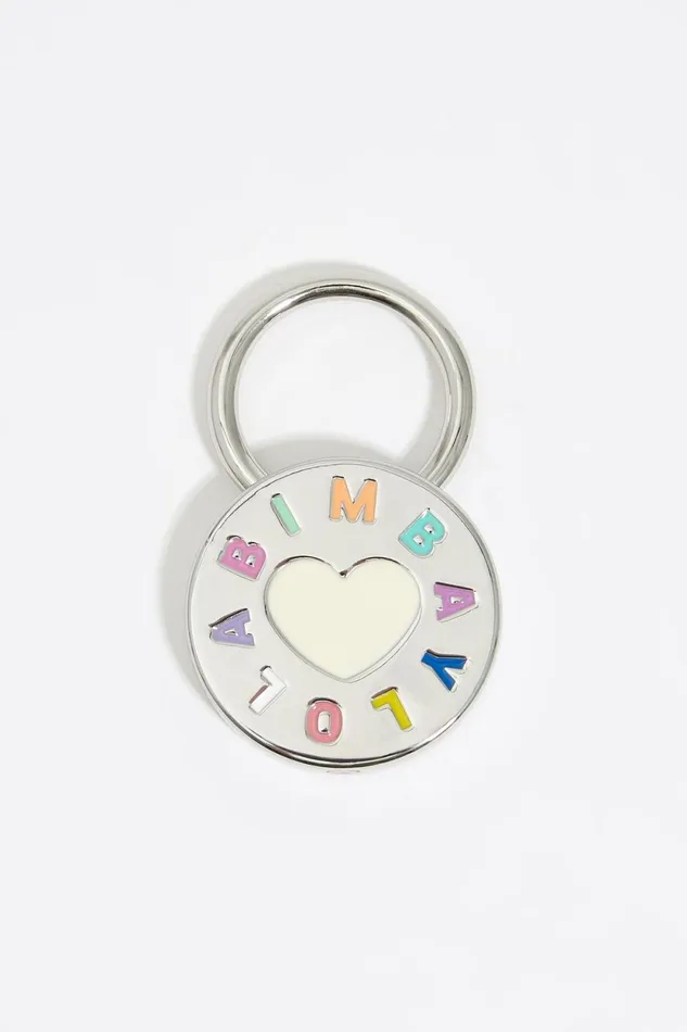 Silver Candy Logo Padlock Key Ring Silver Women Bimba Y Lola Key Rings
