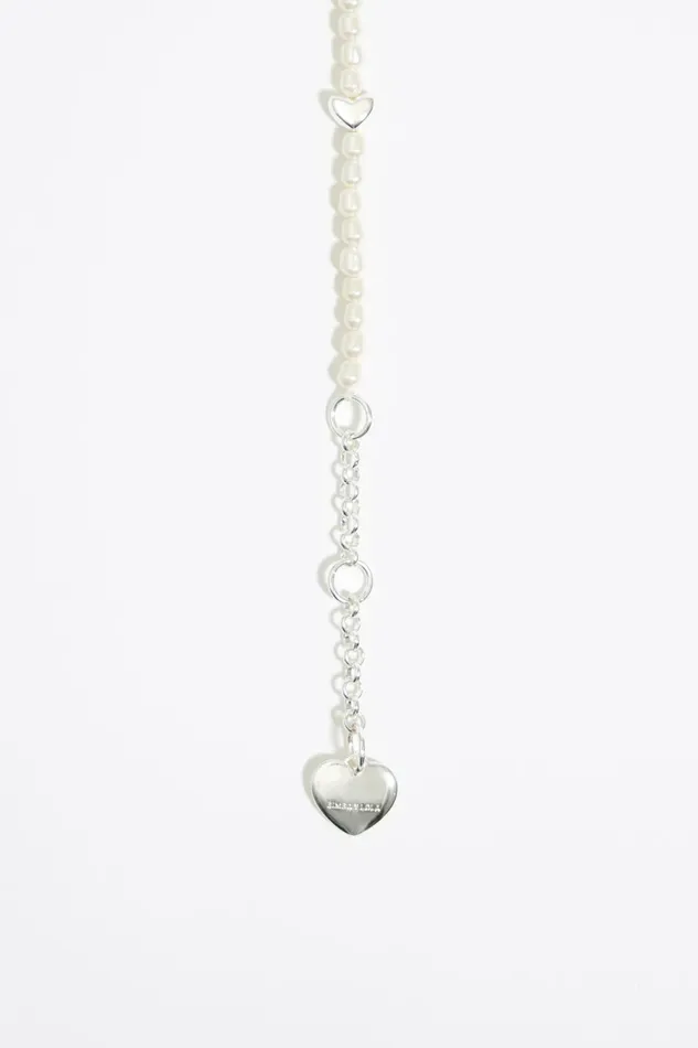 Silver Hearts And Pearls Necklace Silver Women Bimba Y Lola Jewelry Silver Hearts And Pearls Necklace Silver Women Bimba Y Lola Jewelry