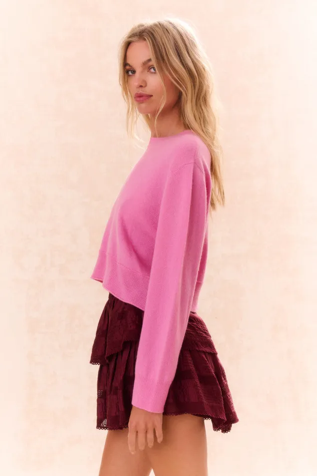 Skirts Women LoveShackFancy Ruffle Mini Tiered Skirt Oxblood