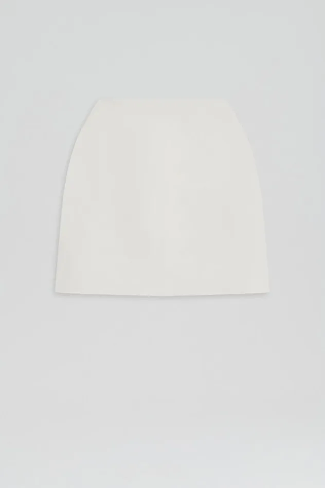 Skirts Women Scanlan Theodore CREPE KNIT MINI SKIRT Creme Skirts Women Scanlan Theodore CREPE KNIT MINI SKIRT Creme