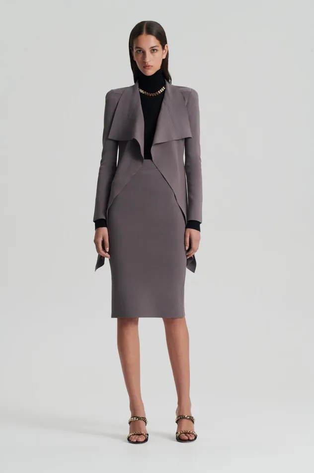 Skirts Women Scanlan Theodore CREPE KNIT SLIT BACK SKIRT Torba