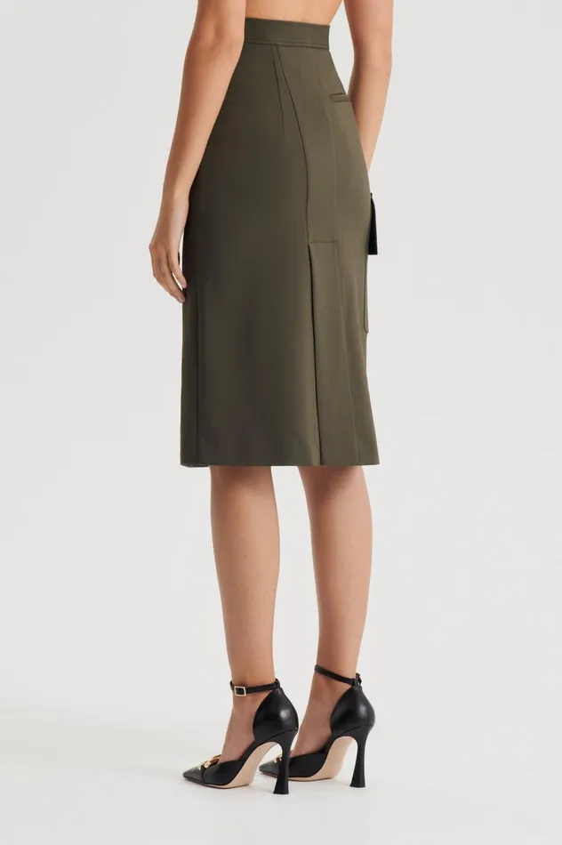 Skirts Women Scanlan Theodore TAILORED PATCH POCKET SKIRT Jungle Skirts Women Scanlan Theodore TAILORED PATCH POCKET SKIRT Jungle