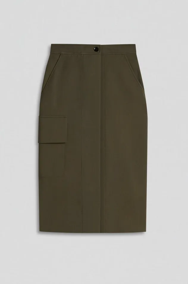 Skirts Women Scanlan Theodore TAILORED PATCH POCKET SKIRT Jungle Skirts Women Scanlan Theodore TAILORED PATCH POCKET SKIRT Jungle