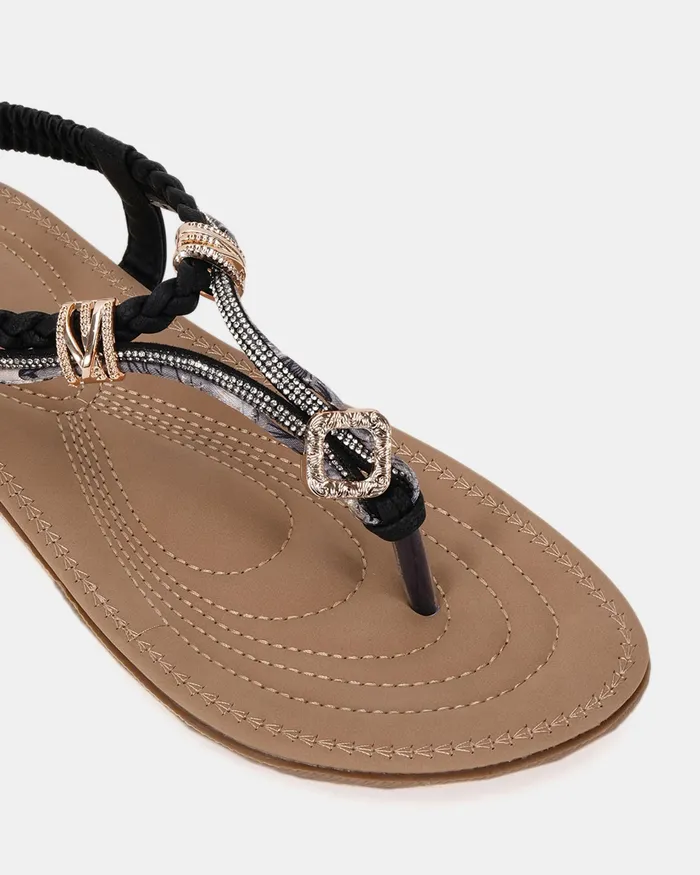 Slides NOVO Shoes Women ELSANDY BLACK Strappy Sandals