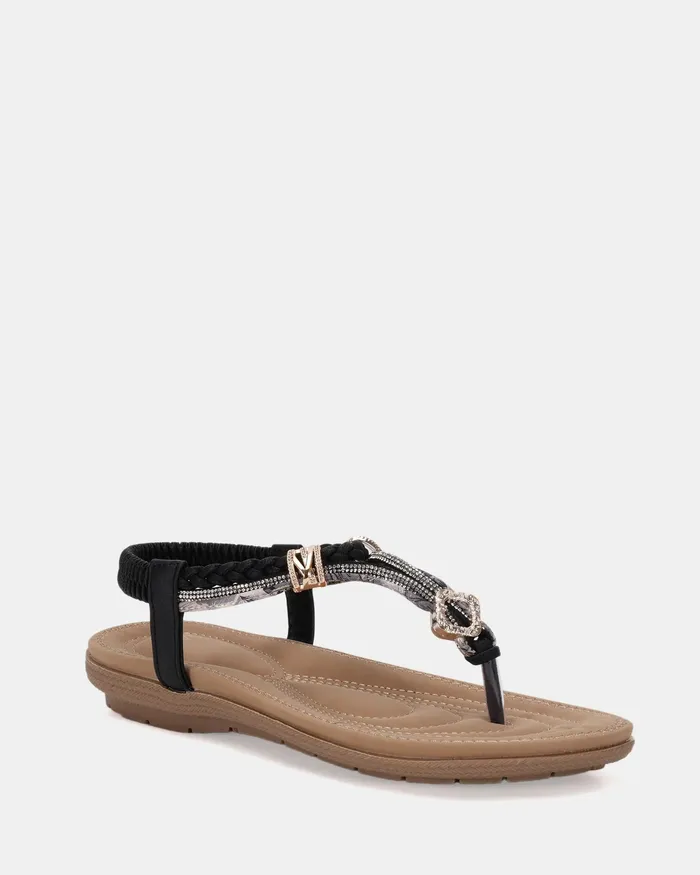 Slides NOVO Shoes Women ELSANDY BLACK Strappy Sandals