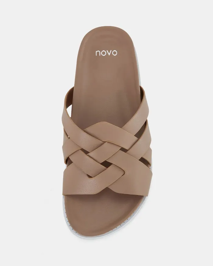 Slides NOVO Shoes Women TAINTED NUDE Flatform