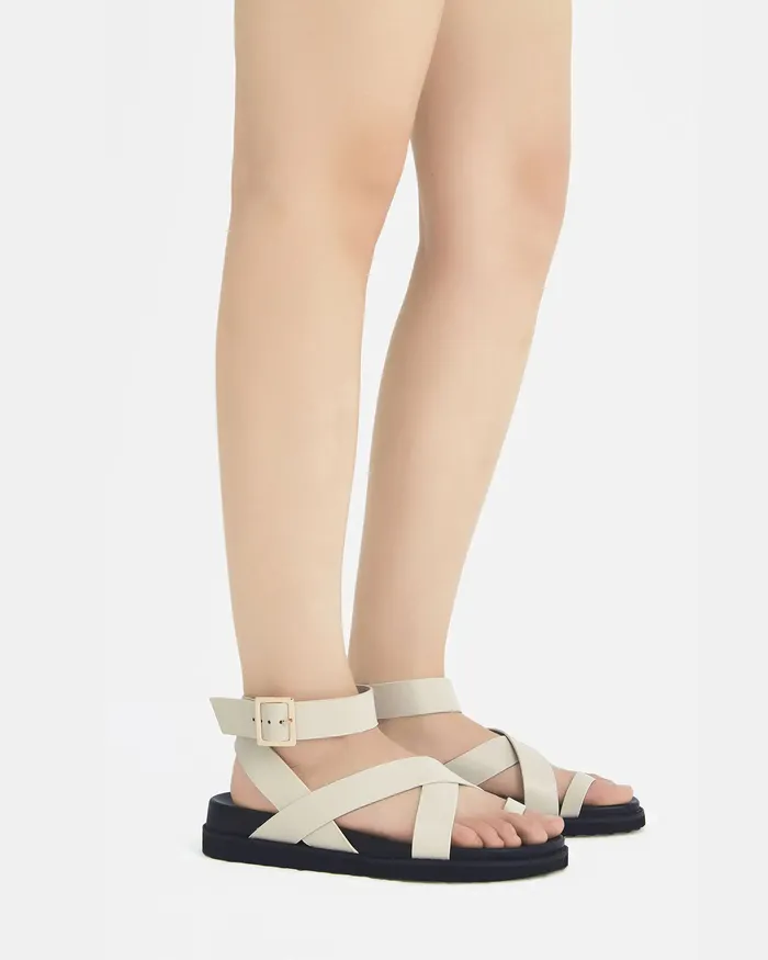 Slides TILLIE CREAM Flat Sandals NOVO Shoes Women