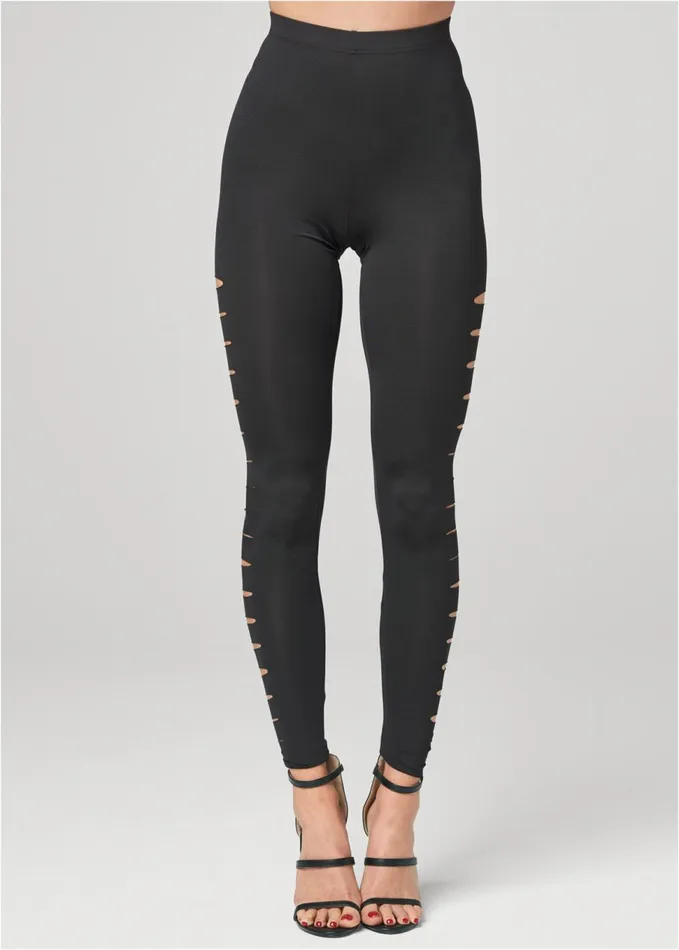 SLIT DETAIL LEGGINGS Black Women VENUS Leggings SLIT DETAIL LEGGINGS Black Women VENUS Leggings