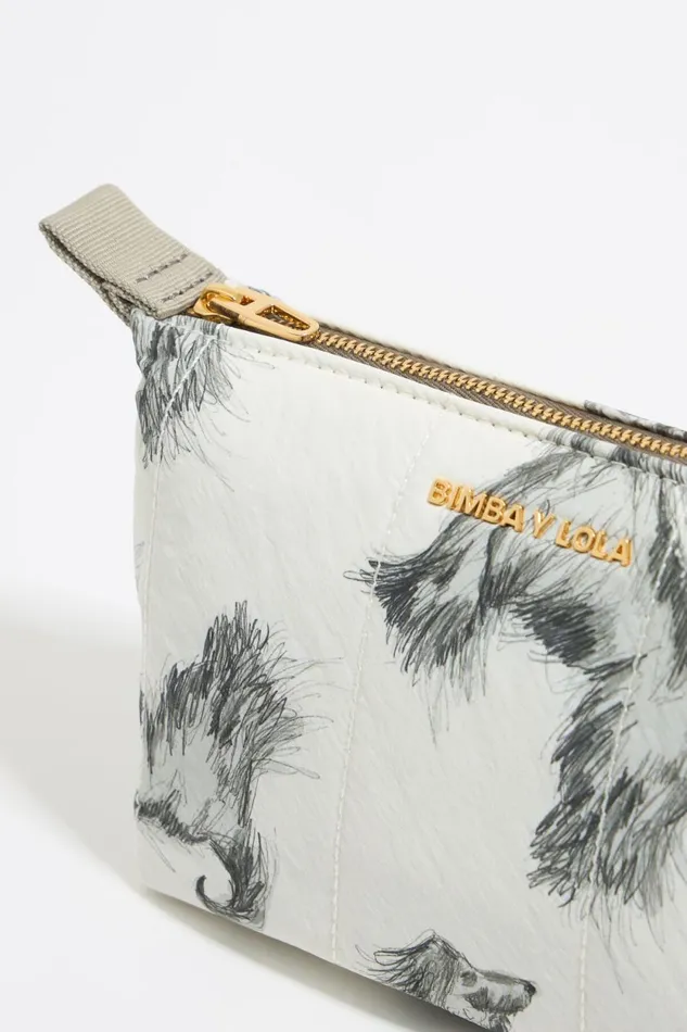 Small Gray Pencil Greyhound Print Nylon Trapezium Makeup Case Galgo Lapiz Grey Women Bimba Y Lola Vanity Pouches Small Gray Pencil Greyhound Print Nylon Trapezium Makeup Case Galgo Lapiz Grey Women Bimba Y Lola Vanity Pouches
