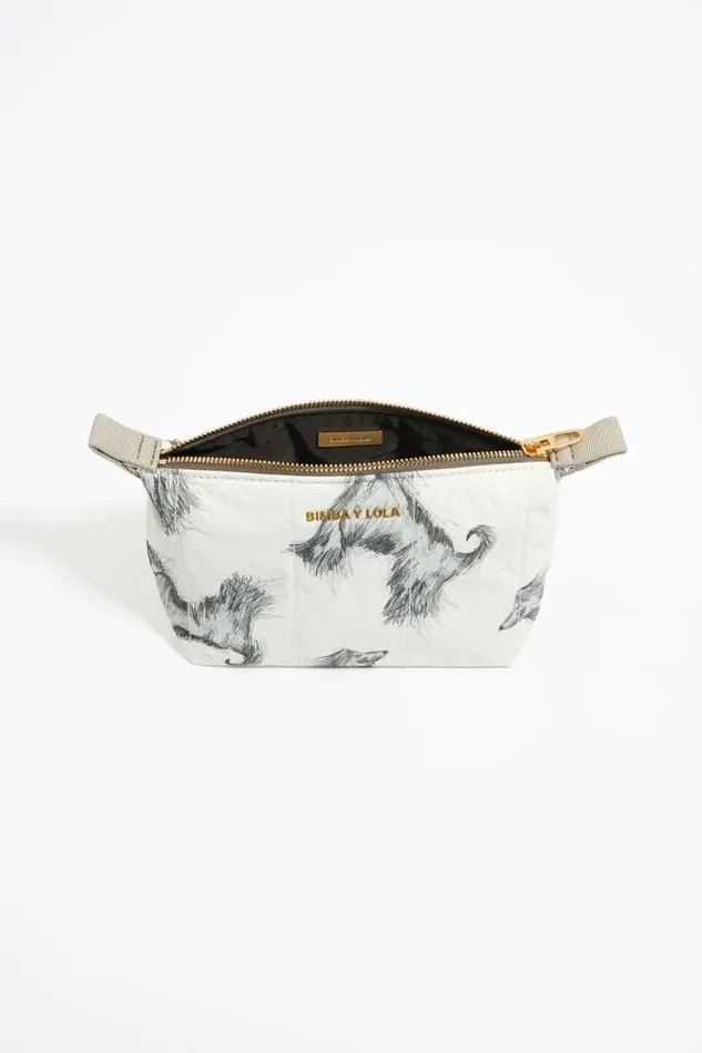 Small Gray Pencil Greyhound Print Nylon Trapezium Makeup Case Galgo Lapiz Grey Women Bimba Y Lola Vanity Pouches Small Gray Pencil Greyhound Print Nylon Trapezium Makeup Case Galgo Lapiz Grey Women Bimba Y Lola Vanity Pouches