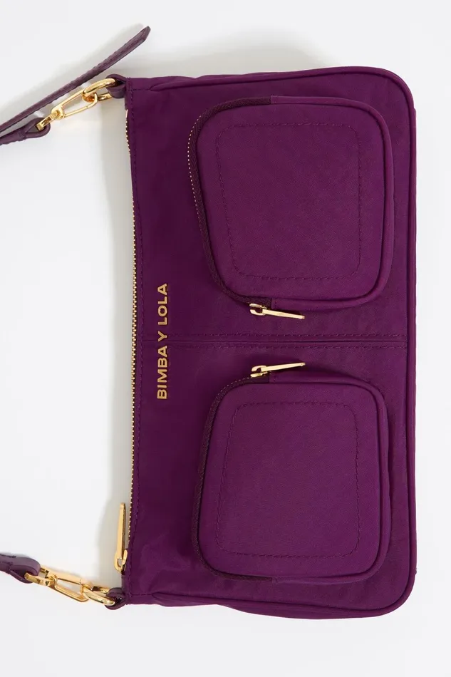 Small Plum Nylon Pocket Crossbody Bag Plum Women Bimba Y Lola Crossbody Bags Small Plum Nylon Pocket Crossbody Bag Plum Women Bimba Y Lola Crossbody Bags