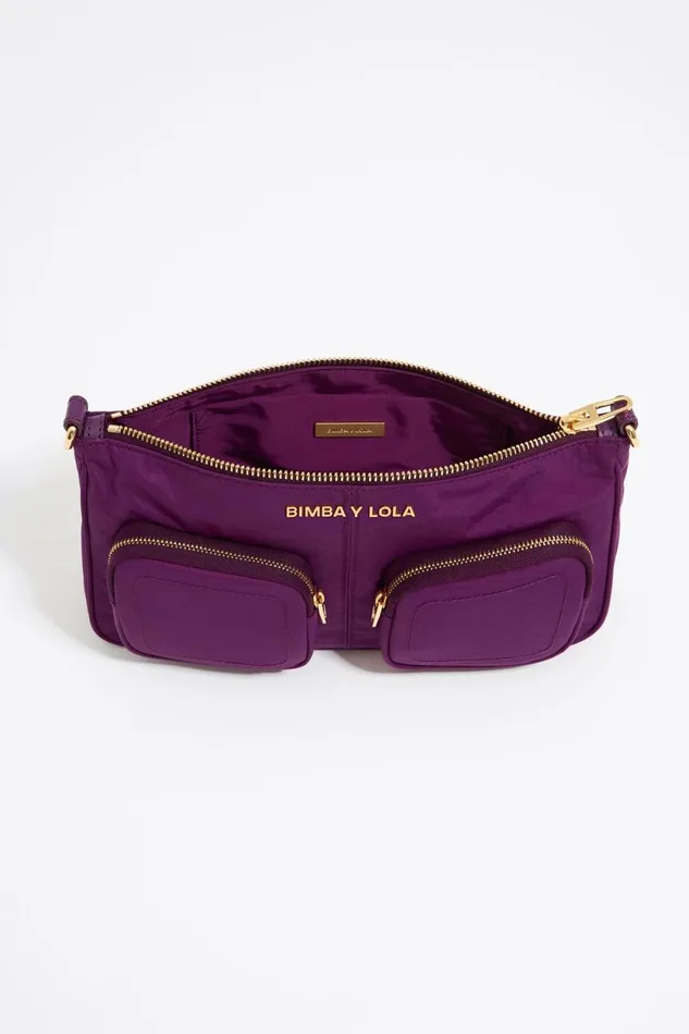 Small Plum Nylon Pocket Crossbody Bag Plum Women Bimba Y Lola Crossbody Bags Small Plum Nylon Pocket Crossbody Bag Plum Women Bimba Y Lola Crossbody Bags