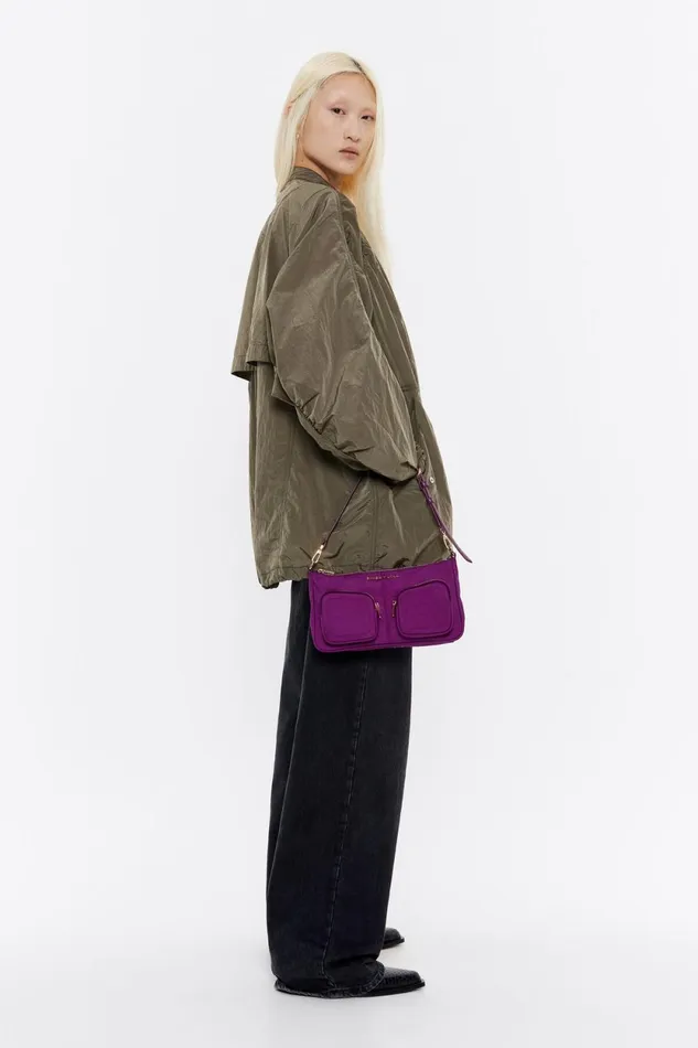 Small Plum Nylon Pocket Crossbody Bag Plum Women Bimba Y Lola Crossbody Bags Small Plum Nylon Pocket Crossbody Bag Plum Women Bimba Y Lola Crossbody Bags