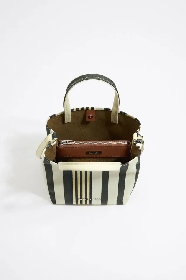 Small Striped Nylon Chihuahua Bag Vanilla Women Bimba Y Lola Crossbody Bags