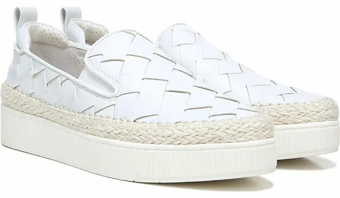Sneakers Women Franco Sarto Franco Homer 3 Platform Slip On Sneaker White Fabric