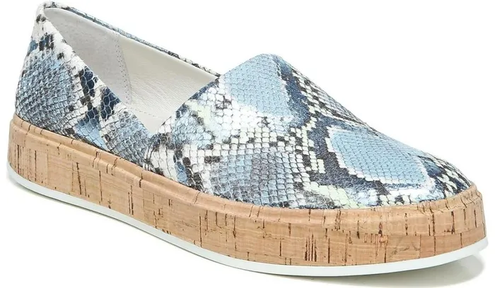 Sneakers Women Franco Sarto Sarto Derek Slip On Airy Blue Snake Leather