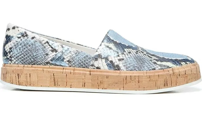 Sneakers Women Franco Sarto Sarto Derek Slip On Airy Blue Snake Leather