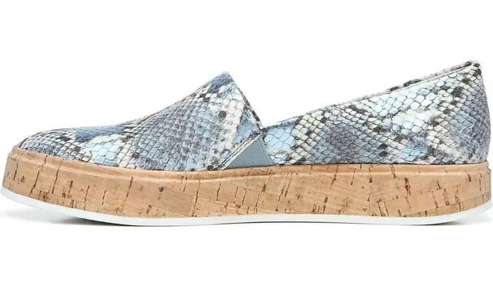 Sneakers Women Franco Sarto Sarto Derek Slip On Airy Blue Snake Leather