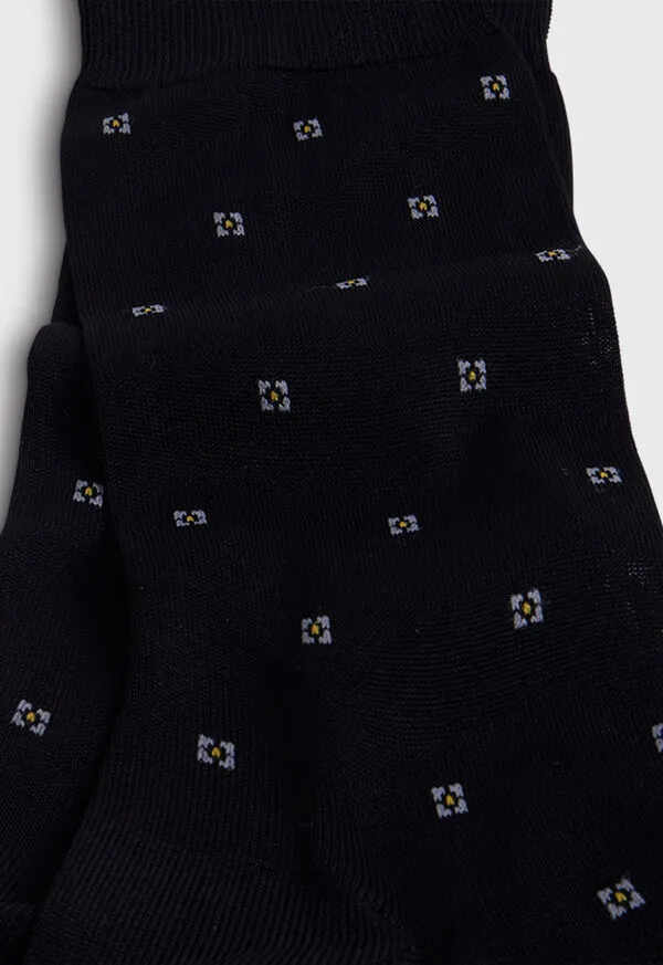 Socks Cotton Deco Motif Sock Black Paulstuart Mens