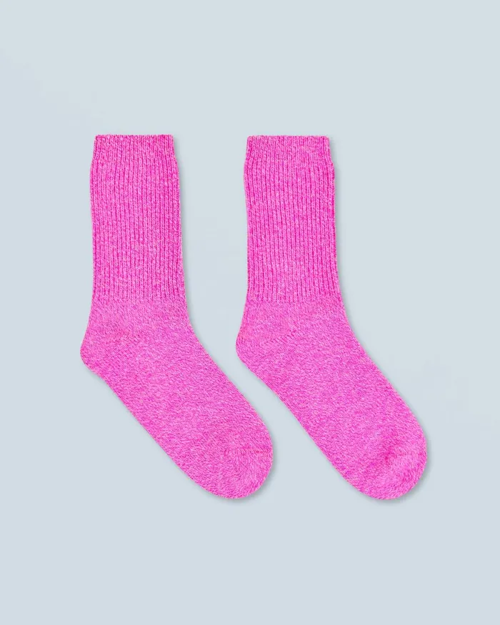 Socks From Future Ribbed MidHigh Socks Pink
