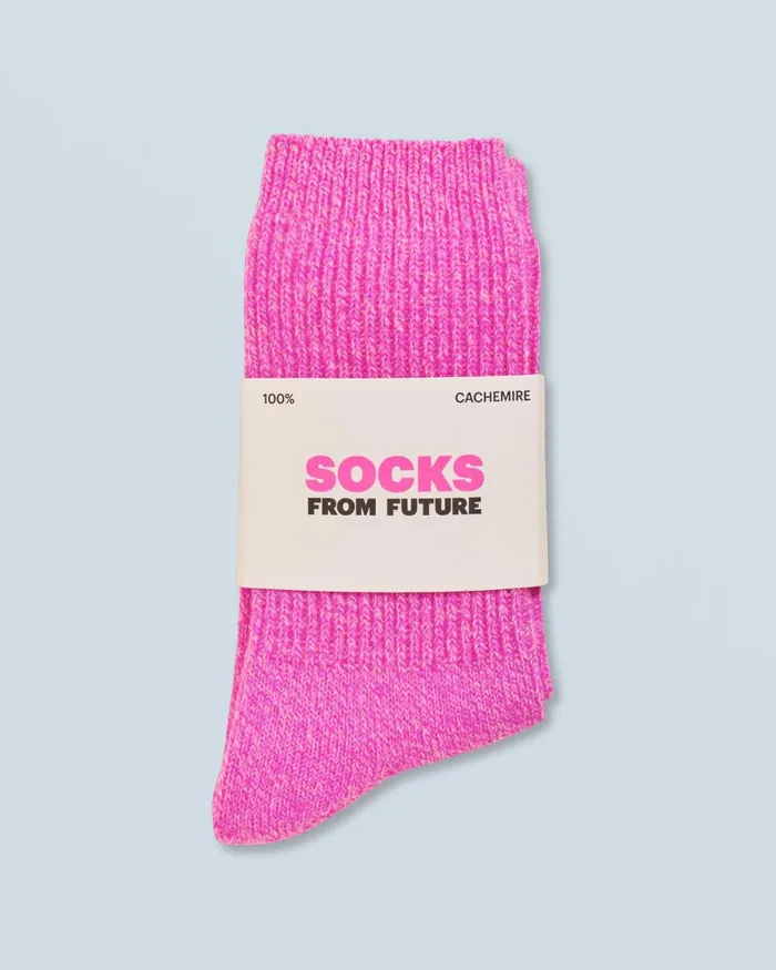 Socks From Future Ribbed MidHigh Socks Pink