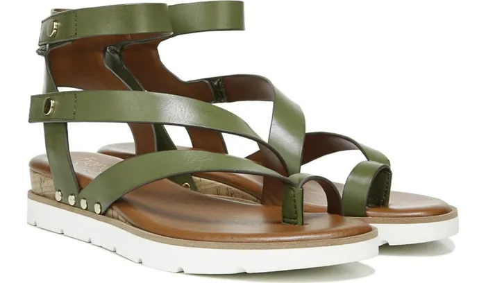 Sport Sandals Women Franco Sarto Franco Daven Gladiator Sandal Olive Faux Leather