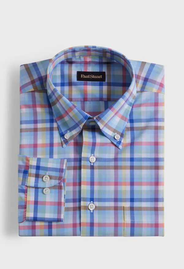 Sport Shirts Cotton Plaid Sport Shirt Light BlueMulti 8211 Paulstuart Mens