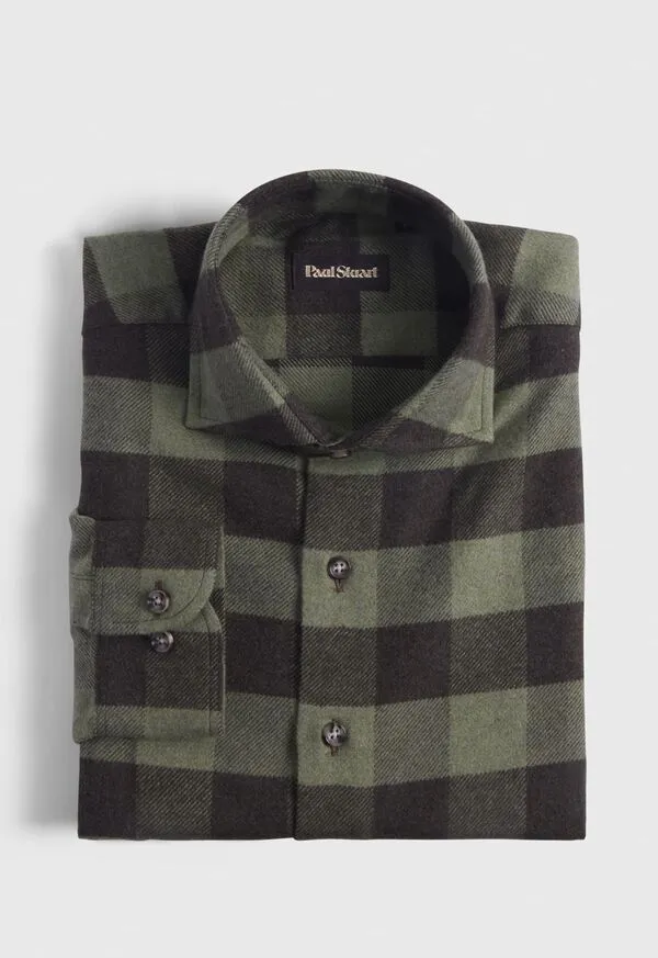 Sport Shirts Flannel Buffalo Check Sport Shirt Mustard 8211 Paulstuart Mens