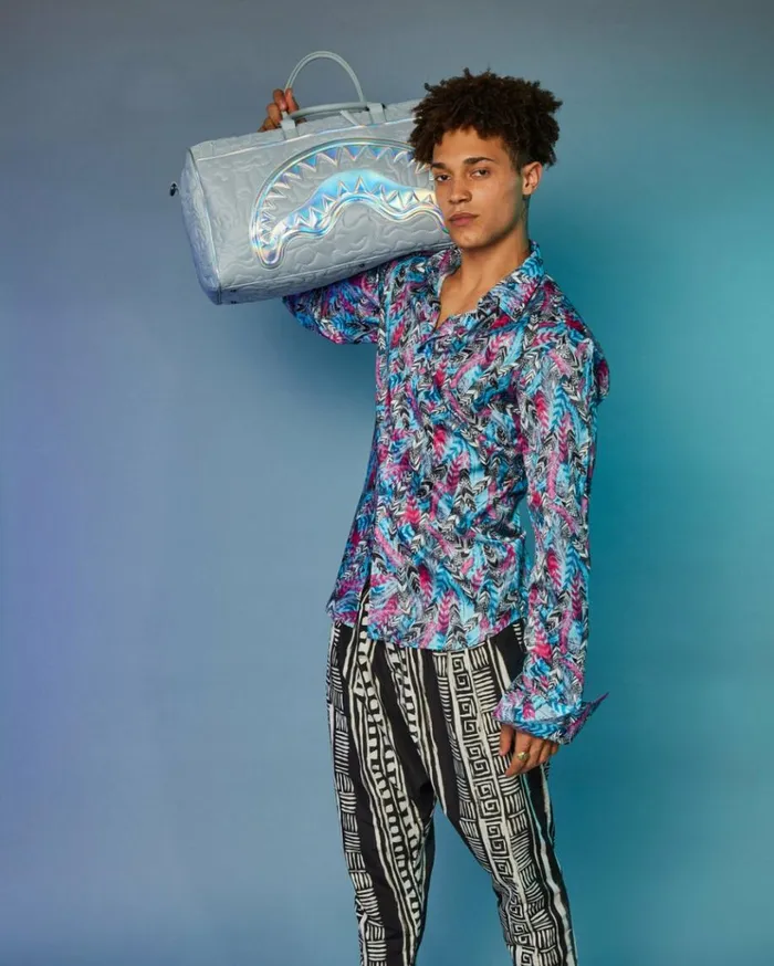 SPRAYGROUND MIRASHAKU IRIDESCENT QUILT DUFFLE Bags