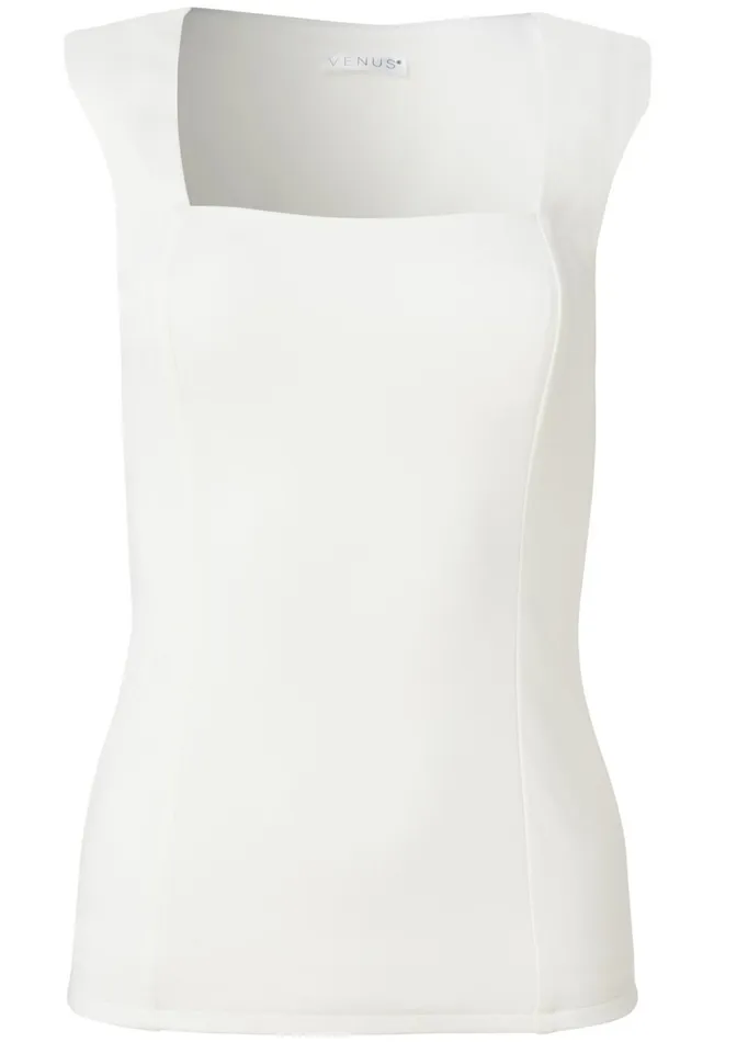 SQUARE NECK SLEEVELESS TOP Off White Women VENUS Casual Tops