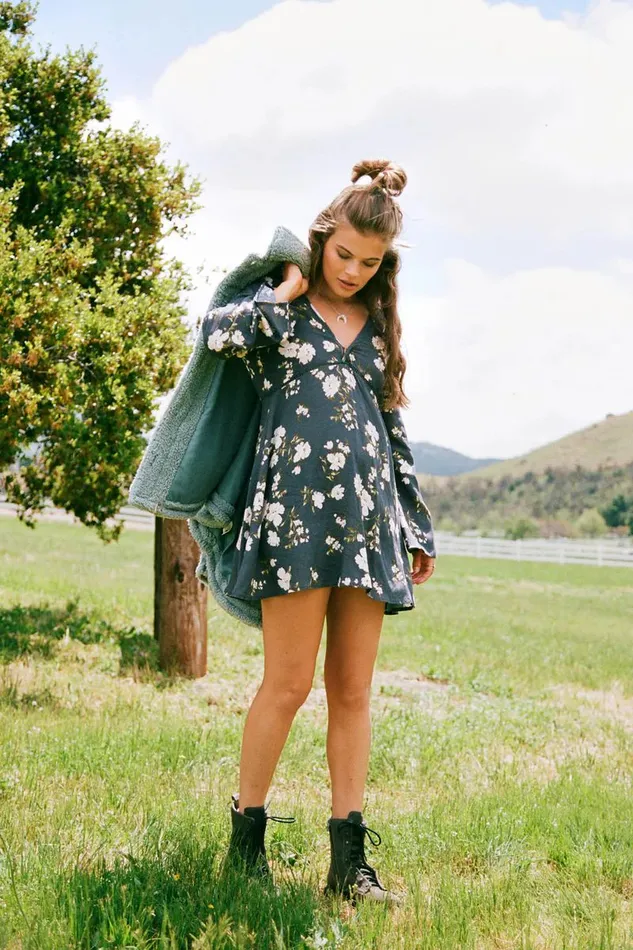 STEVIE KENDRA FLORAL LONG SLEEVE MINI DRESS Periscope Women O039NEILL Clothing