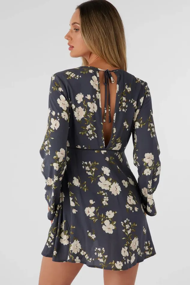 STEVIE KENDRA FLORAL LONG SLEEVE MINI DRESS Periscope Women O039NEILL Clothing