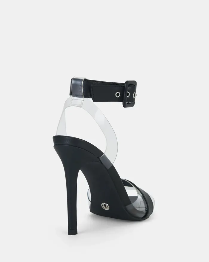 Stilettos Women NOVO Shoes YESHA BLACK Open Toe Heels