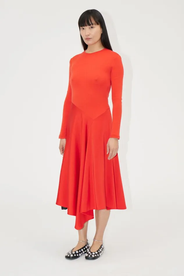 Stine Goya Dresses Long Sleeve Asymmetric Dress 8211 Berry 8211 Women