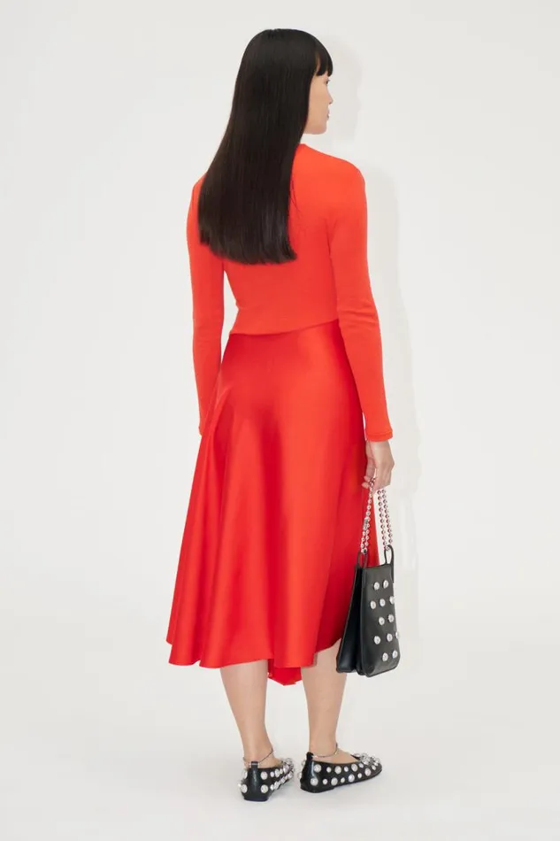 Stine Goya Dresses Long Sleeve Asymmetric Dress 8211 Berry 8211 Women