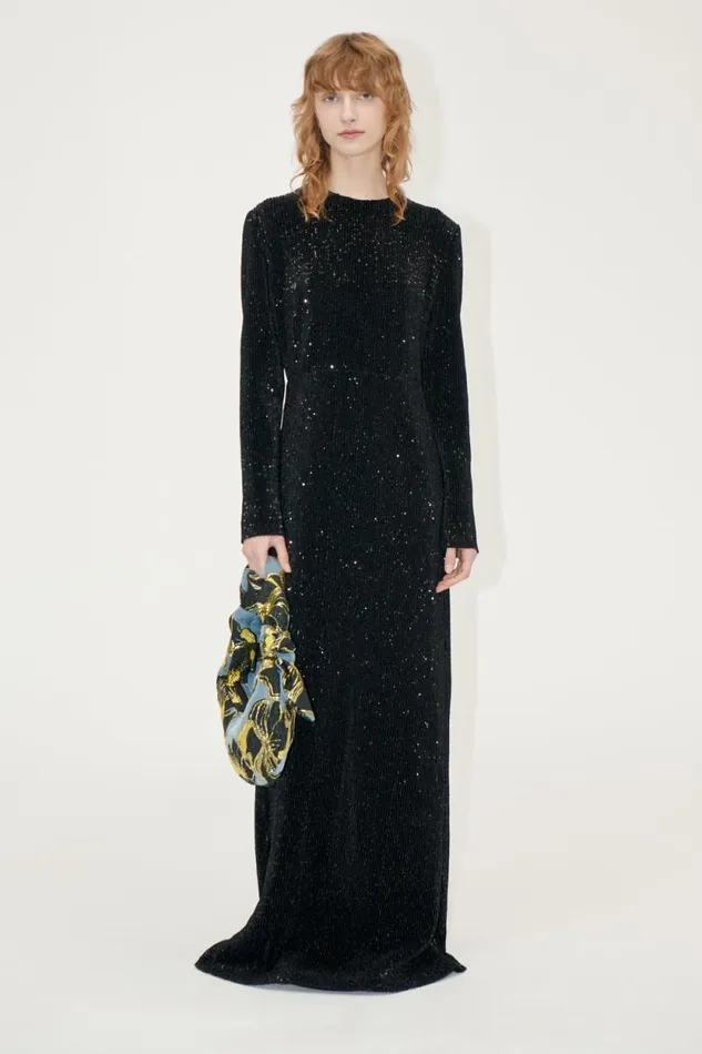 Stine Goya Dresses Long Sleeve Maxi Dress 8211 Black 8211 Women