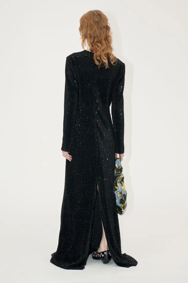 Stine Goya Dresses Long Sleeve Maxi Dress 8211 Black 8211 Women
