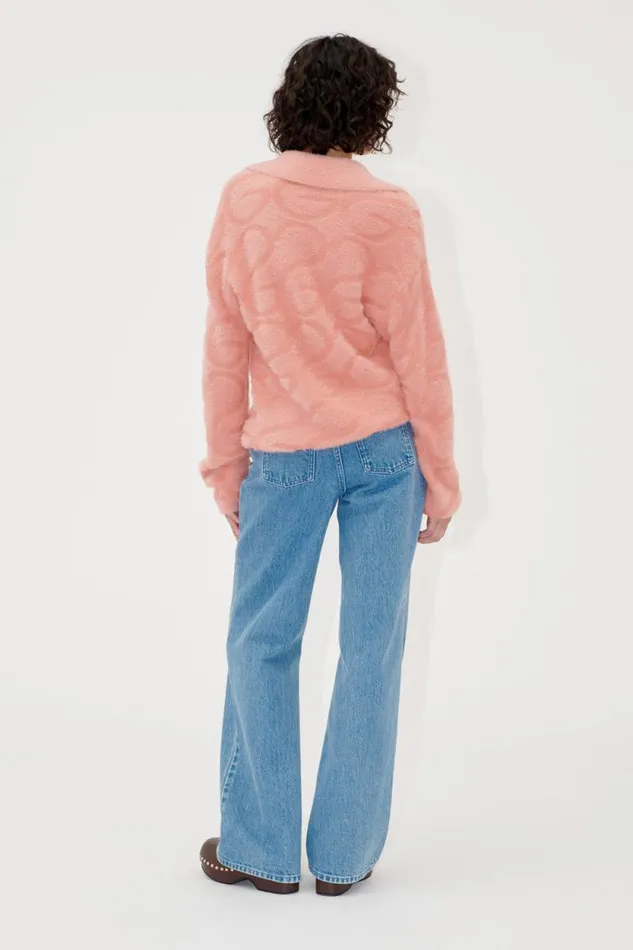 Stine Goya Exclusives Long Sleeve Cropped Cardigan 8211 SG Monogram Pink 8211 Women
