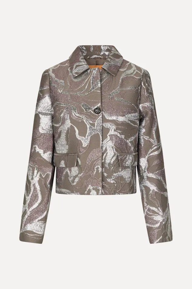 Stine Goya Outerwear Boxy Straight Jacket 8211 Abstract Foliage 8211 Women