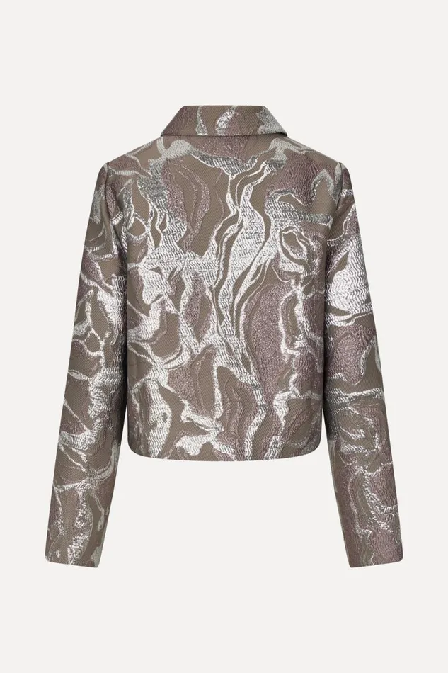 Stine Goya Outerwear Boxy Straight Jacket 8211 Abstract Foliage 8211 Women