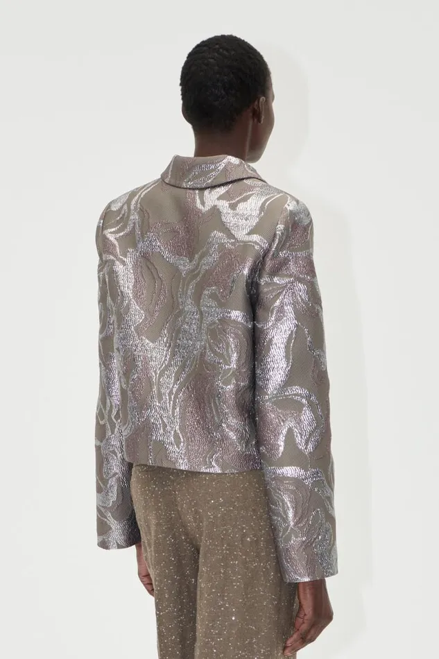 Stine Goya Outerwear Boxy Straight Jacket 8211 Abstract Foliage 8211 Women