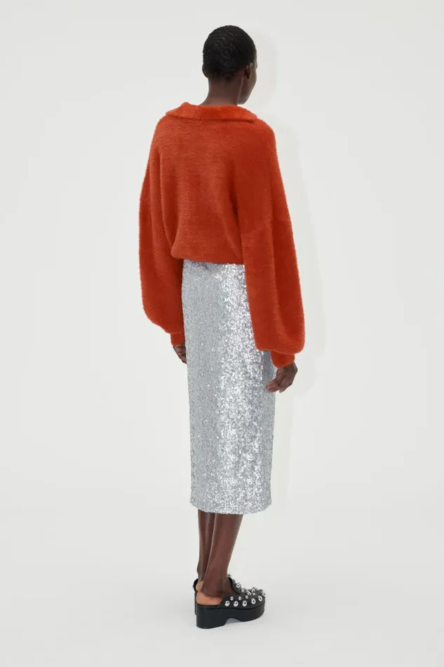Stine Goya Skirts and Shorts Straight Midi Skirt 8211 Steel Grey 8211 Women