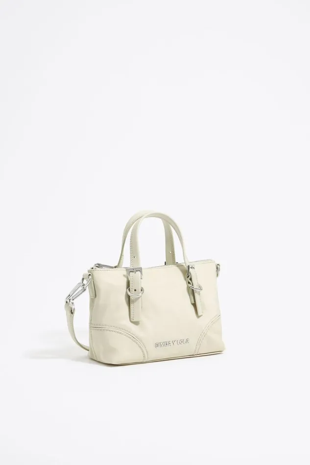 Stone White Nylon Mini Shopper Bag Stonewhite Women Bimba Y Lola Crossbody Bags