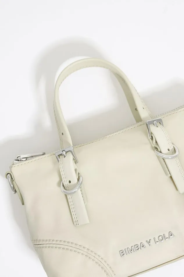 Stone White Nylon Mini Shopper Bag Stonewhite Women Bimba Y Lola Crossbody Bags