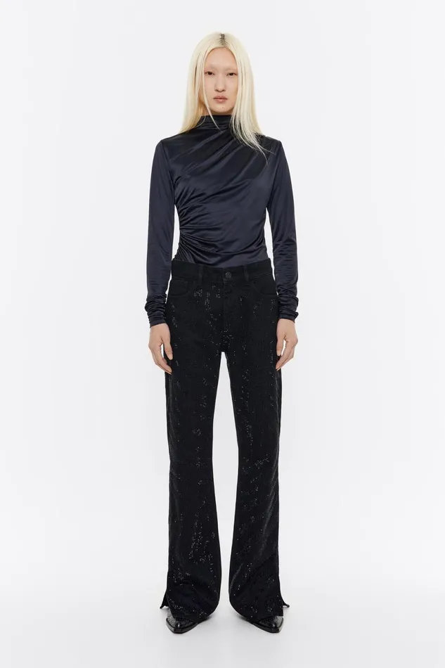 STRAIGHT CROPPED 8211 Black Stones Jeans Black Women Bimba Y Lola Trousers