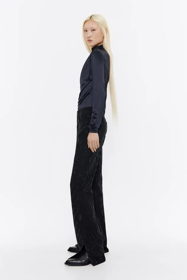 STRAIGHT CROPPED 8211 Black Stones Jeans Black Women Bimba Y Lola Trousers STRAIGHT CROPPED 8211 Black Stones Jeans Black Women Bimba Y Lola Trousers