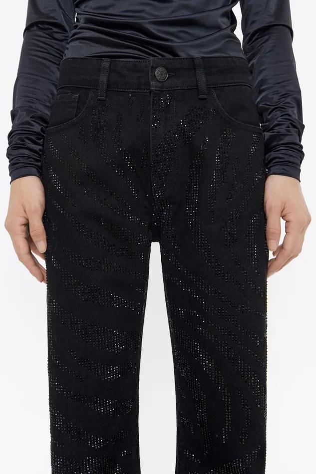 STRAIGHT CROPPED 8211 Black Stones Jeans Black Women Bimba Y Lola Trousers STRAIGHT CROPPED 8211 Black Stones Jeans Black Women Bimba Y Lola Trousers