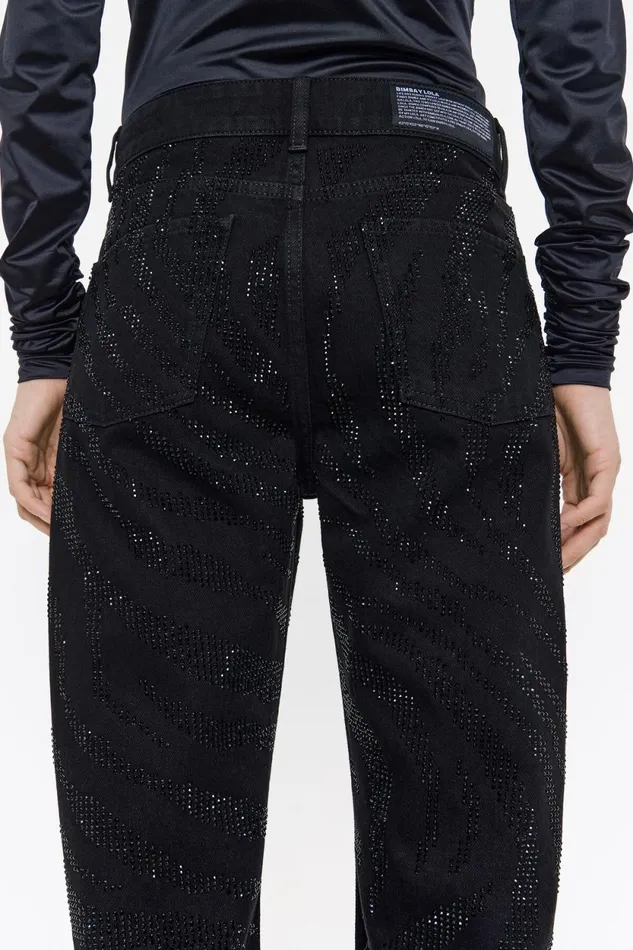 STRAIGHT CROPPED 8211 Black Stones Jeans Black Women Bimba Y Lola Trousers STRAIGHT CROPPED 8211 Black Stones Jeans Black Women Bimba Y Lola Trousers