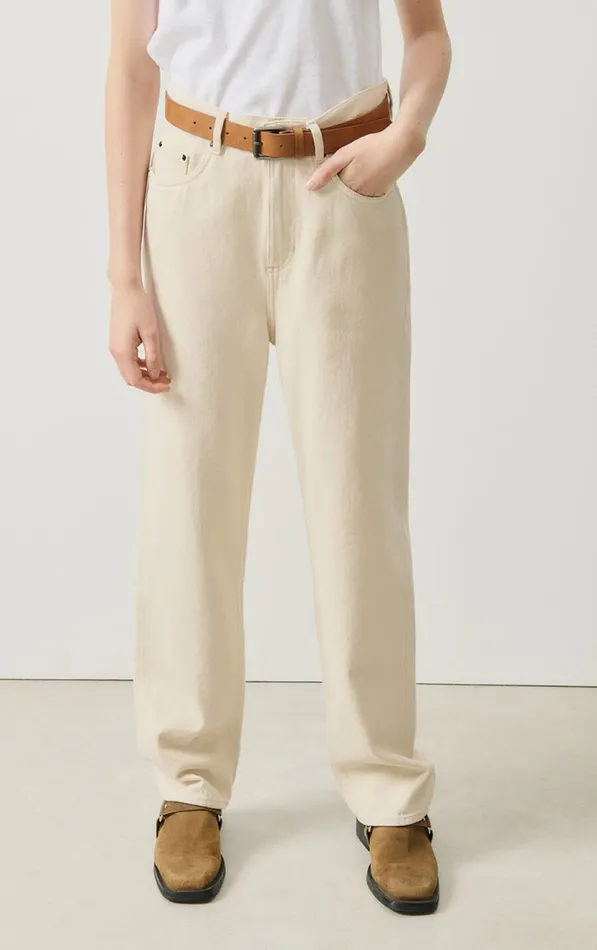 Straight Jeans Tineborow Ecru Women American Vintage Jeans