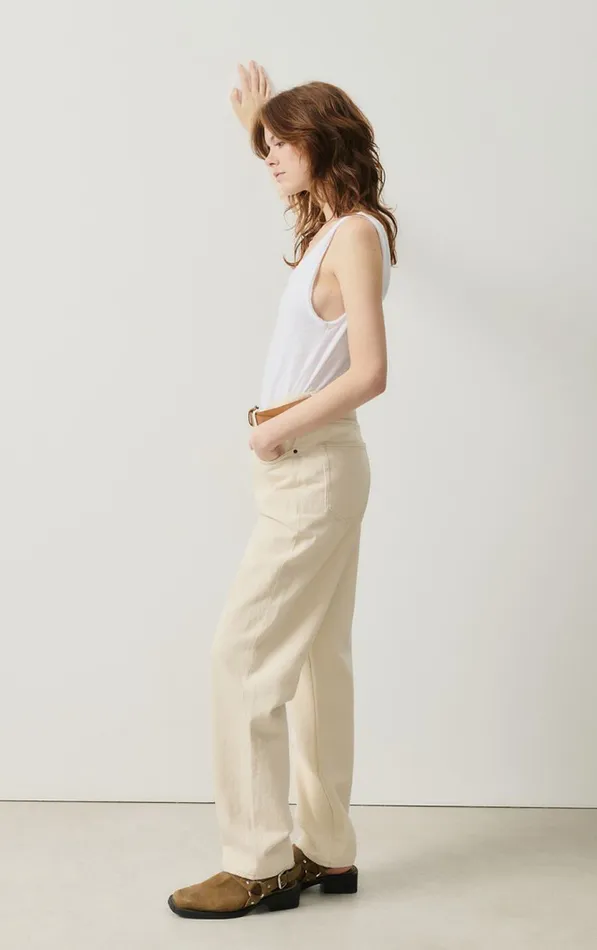 Straight Jeans Tineborow Ecru Women American Vintage Jeans Straight Jeans Tineborow Ecru Women American Vintage Jeans